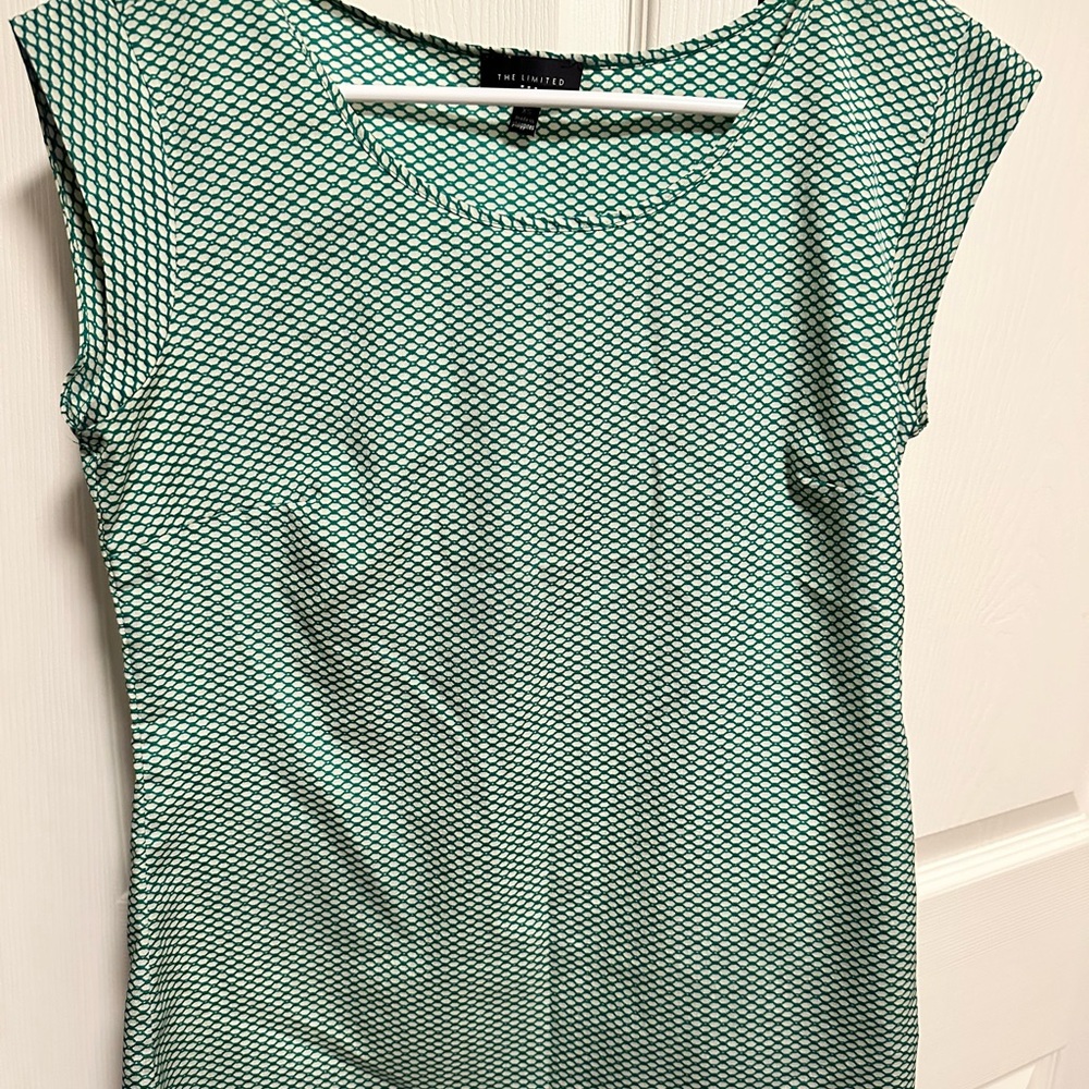 The Limited Aqua Patterned Mini Dress